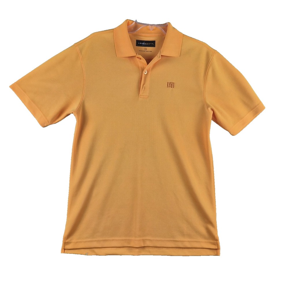 Loudmouth Golf Polo Shirt Men Small Orange Stretch Performance‎ Embroidered Logo